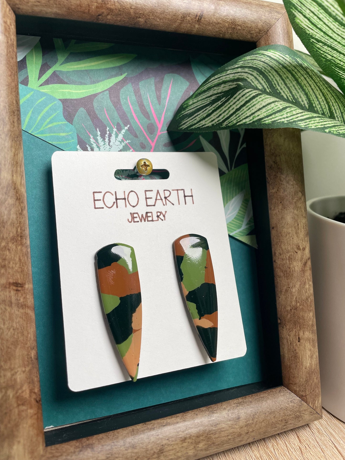 Camo Collection - Studded Earrings, Statement Earrings, Unique Earrings, Fashion Earrings, Clay Earrings