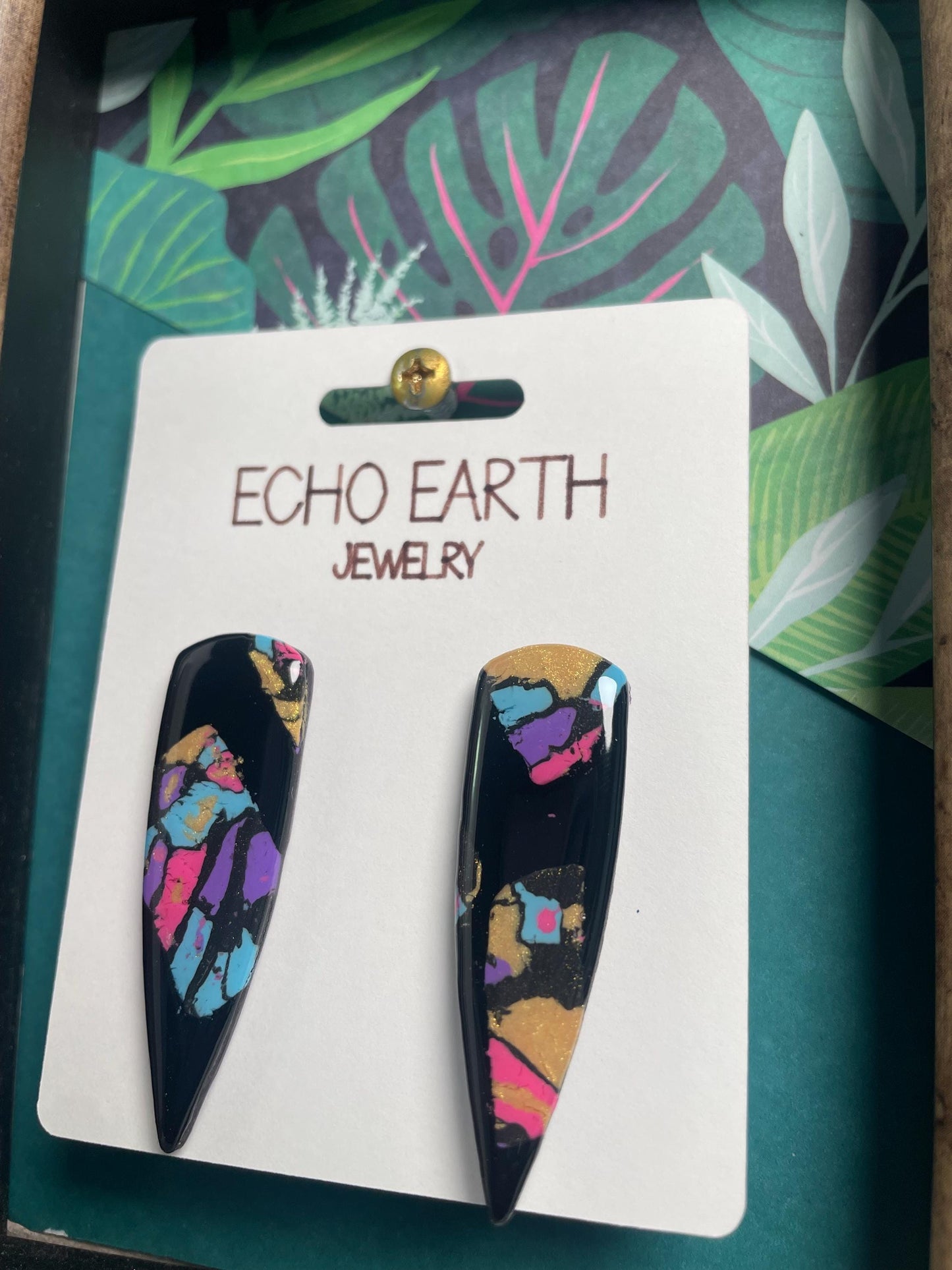 Tropical Twilight Collection - Studded Earrings, Statement Earrings, Unique Earrings, Fashion Earrings, Clay Earrings
