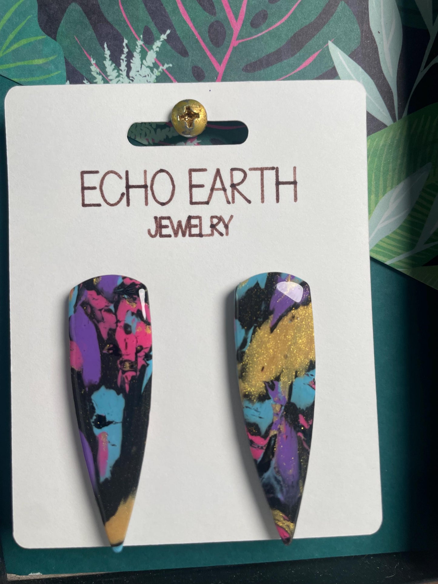 Tropical Twilight Collection - Studded Earrings, Statement Earrings, Unique Earrings, Fashion Earrings, Clay Earrings