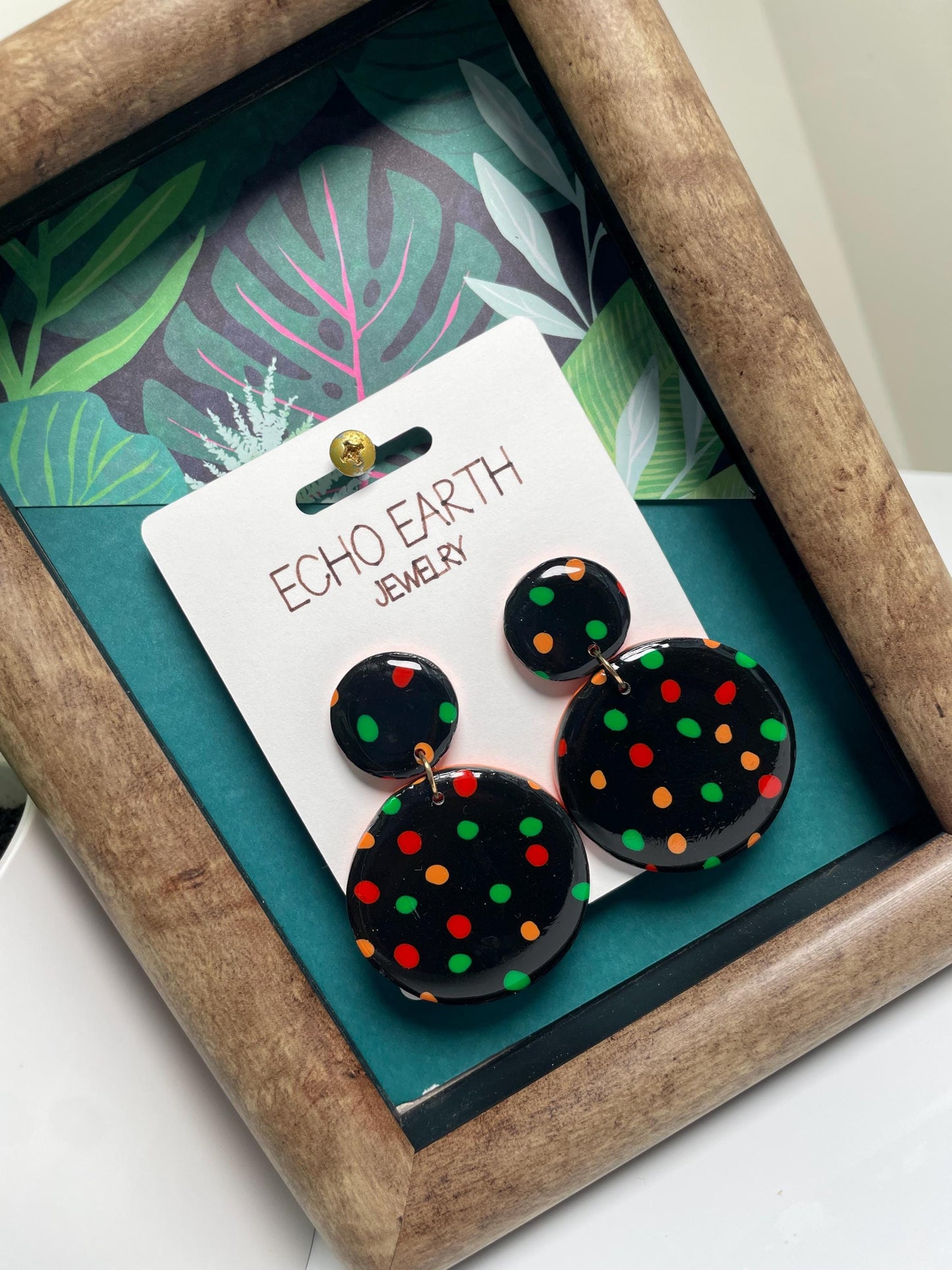 Polka Dot Collection - Multi-Color Earrings, Drop Earrings, Colorful Earrings, Statement Earrings, Unique Earrings