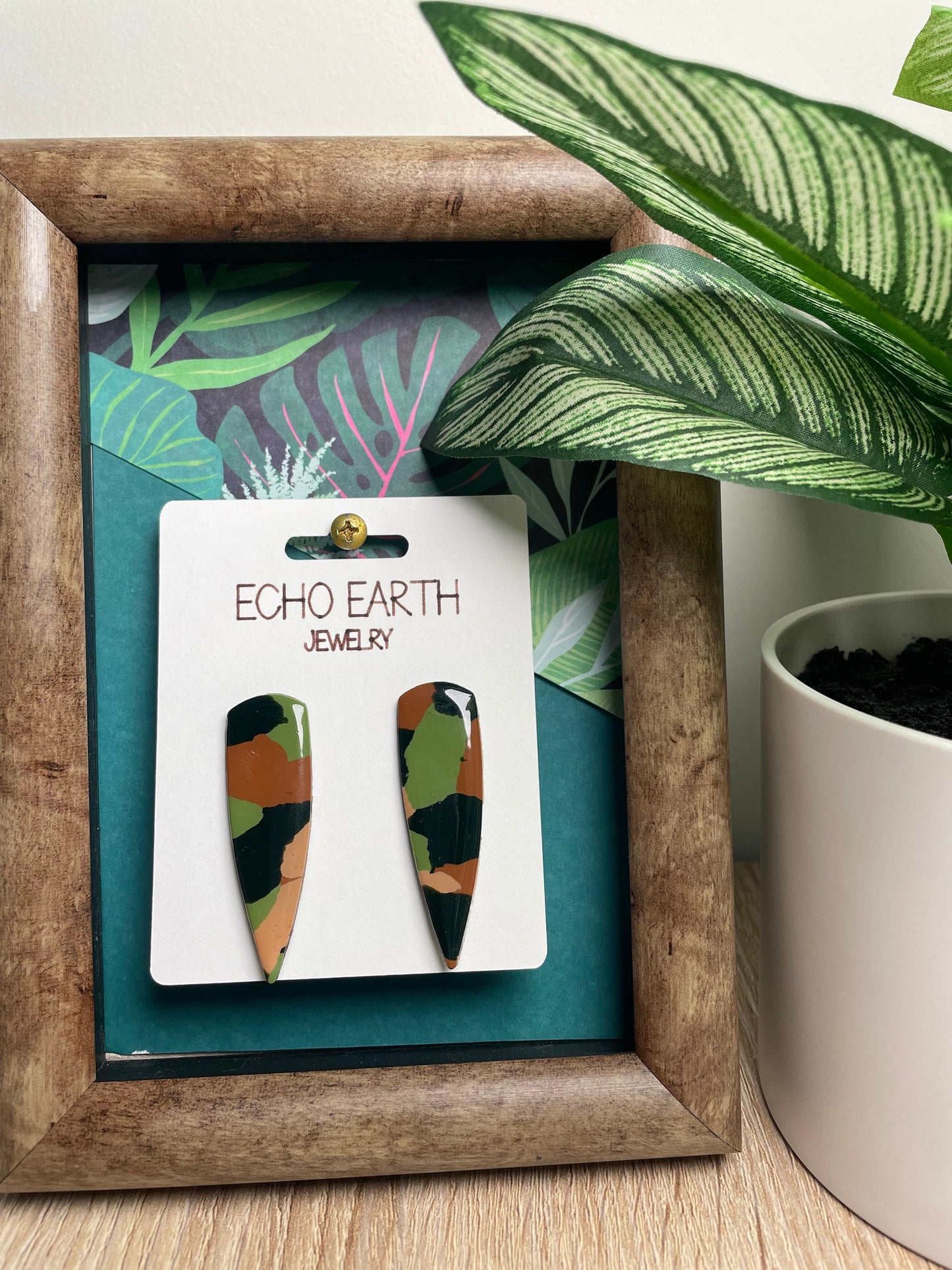 Camo Collection - Studded Earrings, Statement Earrings, Unique Earrings, Fashion Earrings, Clay Earrings