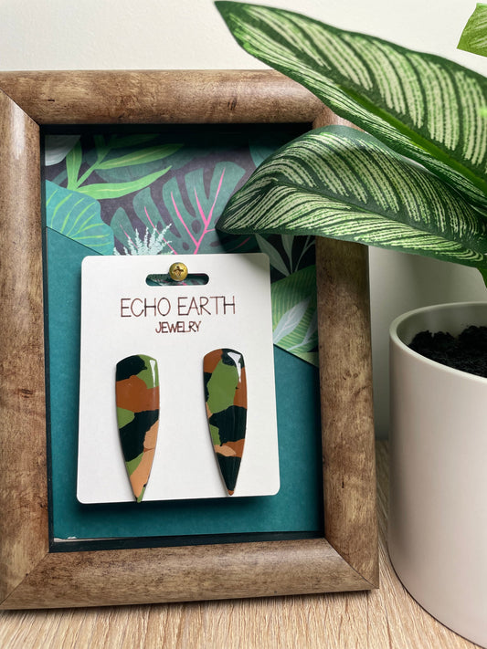 Camo Collection - Studded Earrings, Statement Earrings, Unique Earrings, Fashion Earrings, Clay Earrings