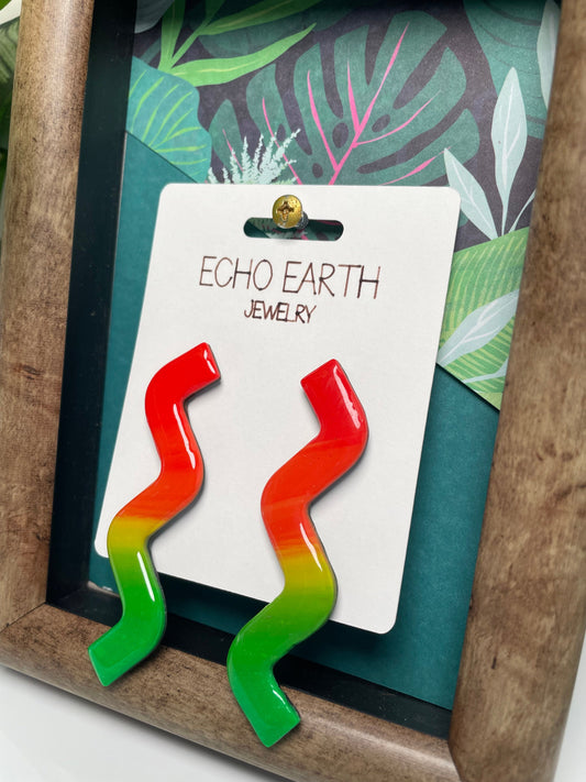 Squiggle Earrings, Stud Earrings, Statement Earrings, Unique Earrings, Jewelry, Earrings