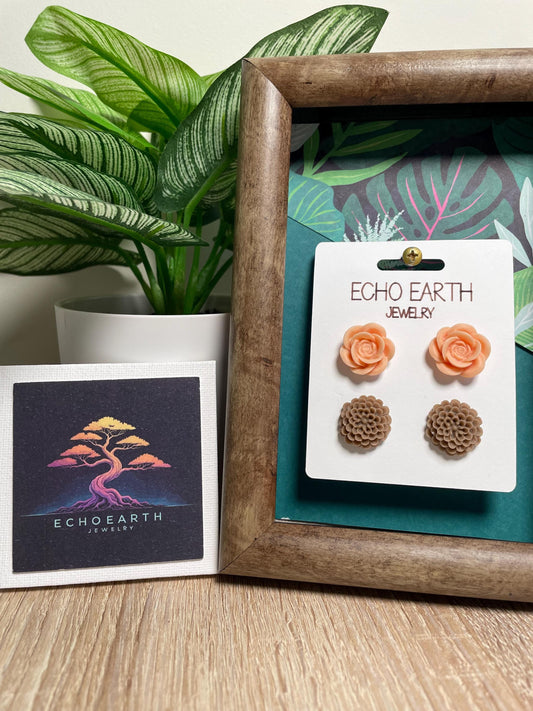 Flower Collection - Studded Earrings, Statement Earrings, Unique Earrings, Fashion Earrings