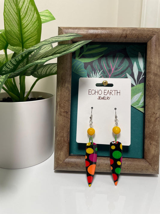 Polka Dot Collection - Multi-Color Earrings, Drop Earrings, Colorful Earrings, Statement Earrings, Unique Earrings